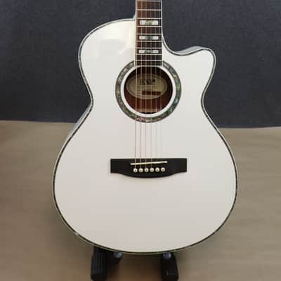ESP LTD X-Tone AC-10E Acoustic Electric Guitar with Pickup Preamp EQ Tuner OM Body XTONE White image 2