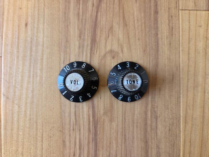Set of Vintage 1970's Gibson Silver Witch Hat Guitar, Bass Control Knobs! image 1