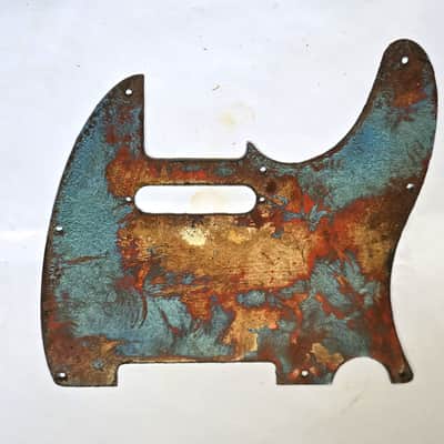 TELECASTER 8 holes pickguard - Steel rust ultra relic blue red color image 2