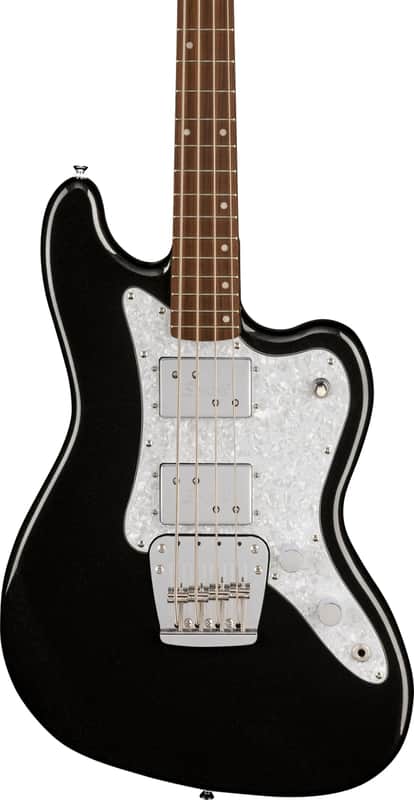 Squier Paranormal Rascal Bass Guitar HH Short-Scale 4-String Bass Guitar, Laurel Fingerboard, Metallic Black image 1