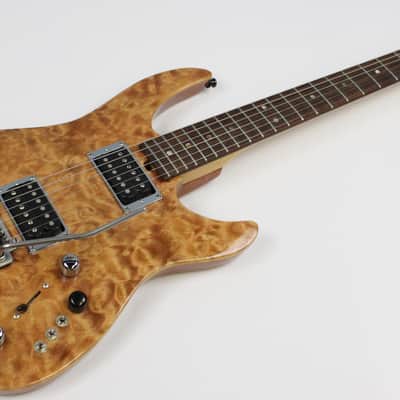 Vintage 2000 Brian Moore Custom Shop USA C55P Electric Guitar Upgraded with New Piezo, Synth and More, Natural, Highly Quilted Maple image 3