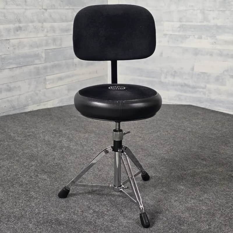Used Roc-N-Soc Spindle Drum Throne Round Seat Black w/ Back Rest - Good imagen 1