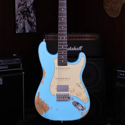 Dhatarattha HSS Strat-Style – Surf Blue Nitro Relic image 2