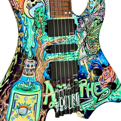 One Off BootLegger Guitar Absinthe Green Fairy 2025 - Custom Art California Build image 17