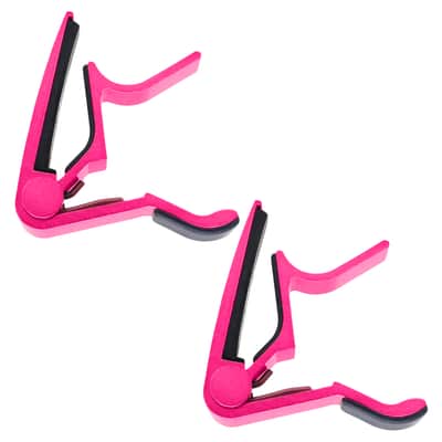 5 Core 6-String Guitar Capo Pink 2 Pack Guitar Accessory for Acoustic, Bass & Electric Guitars image 1