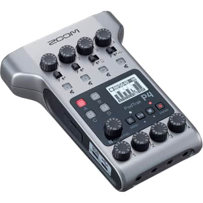 Zoom PodTrak P4 Portable Podcast Recorder with 2x Rode Podmic Dynamic Podcast Microphone and Essential Podcast Accessories image 2