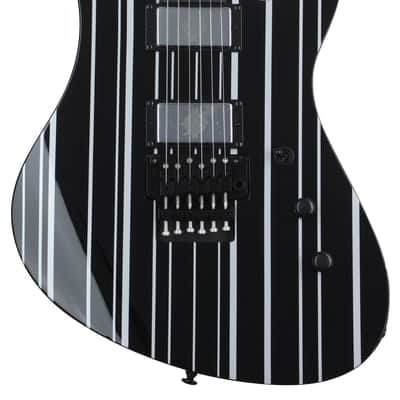 Schecter Synyster Gates Custom Electric Guitar - Gloss Black with Silver Stripes image 2