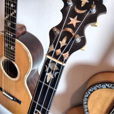 SS Stewart Orchestra Model Carved Scroll 5St Banjo 1890 image 3