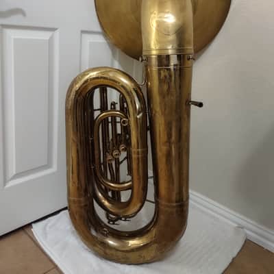 Reynolds Contempora 3v BBb Recording Tuba ~1959 - Lacquer & raw brass image 3