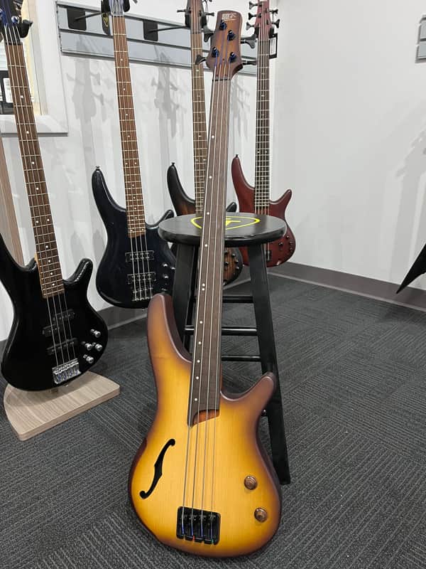 Ibanez SRH500F Fretless 4 String Bass Natural Browned Burst Flat image 1