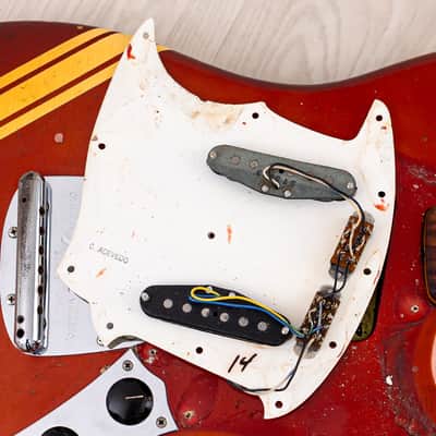 1974 Fender Competition Mustang Vintage Offset Guitar Competition Red w/ Case image 21