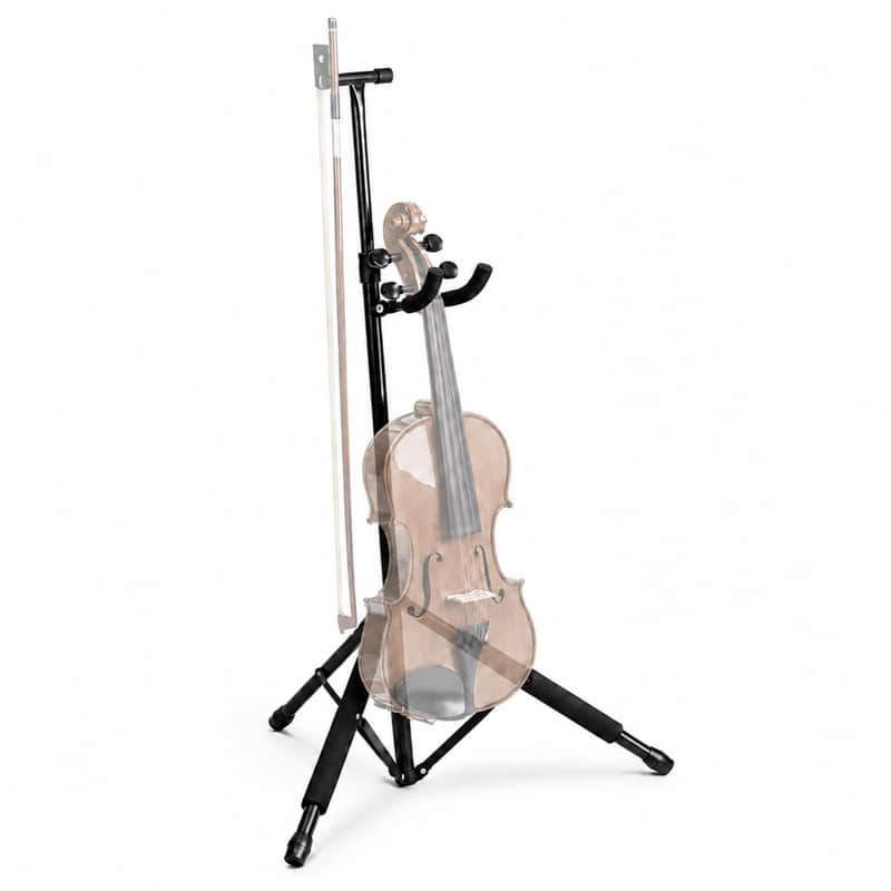 5 Core Violin Stand with Bow Holder Adjustable Cello Banjo Mandolin Holder image 1