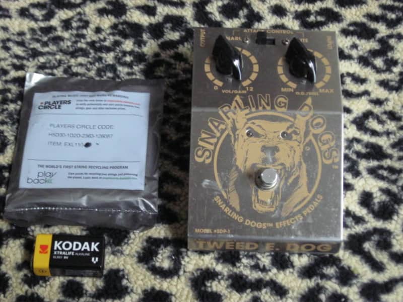 used 1990's (maybe early 2000s) Snarling Dogs Tweed E. Dog Model # SDP-1 Overdrive / Distortion, "6L6 vacuum tube overdrive EMULATOR" (NO tube is part of the pedal's circuitry) + battery & strings (NO box / NO paperwork) image 1