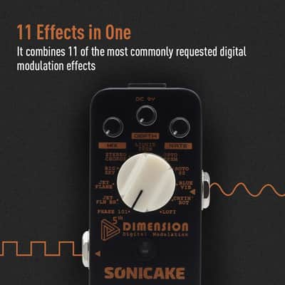 SONICAKE Digital Modulation Effects Pedal w/h 11 Effects of Phaser,Flanger,Chorus,Tremolo,Vibrato,Autowah Sampling,price include the import duty for US buyer image 2