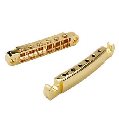Les Paul SG Style Saddle Tune-O-Matic Bridge Tailpiece, Gold image 3