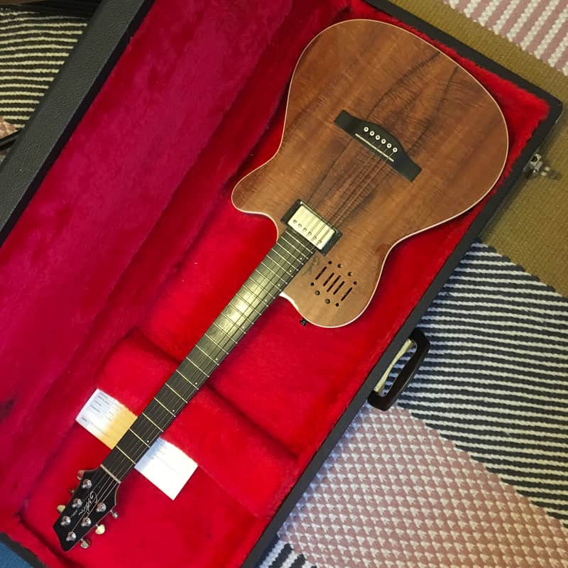 2010s Godin A6 Ultra Extreme HG SF Figured Koa Semi-Hollow Nat…