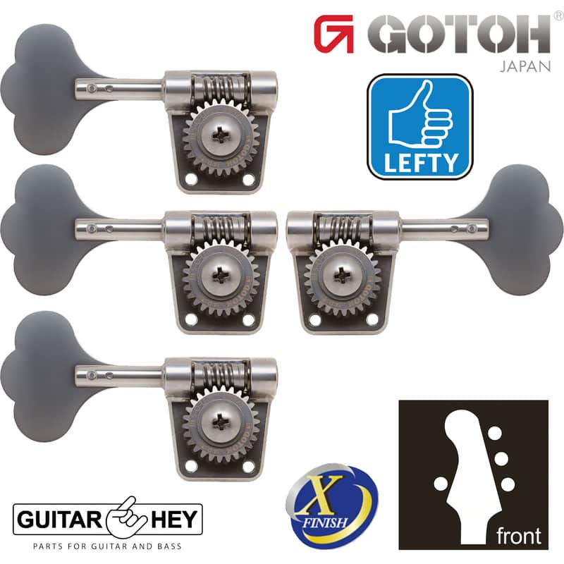 NEW Gotoh GB528 Res-O-Lite Vintage Bass L1+R3 Set 1x3 - ANTIQUE X-FINISH NICKEL image 1