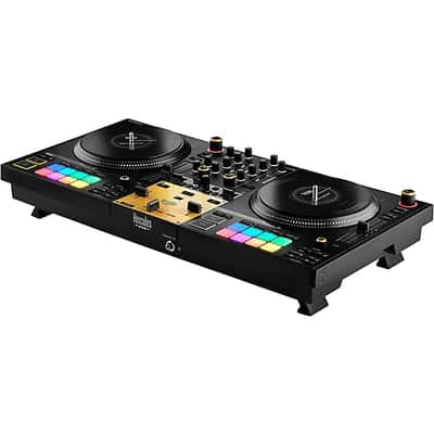 Hercules DJ DJControl Inpulse T7 Premium Edition 2-Channel Motorized DJ Controller With Premium Fader Module and Travel Bag 2024 - Gold image 4
