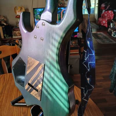 Glarry FLAME GUITAR 2025 - Deep green with shift purple metal flake image 8