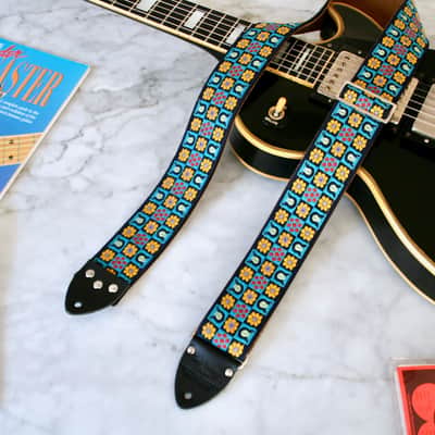 Tom's Vintage Straps Turquoise 'Stella' Guitar/Bass Hippie Strap 2026 image 5