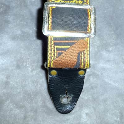 Vintage 1970s Fender Monogramed  Fender Logo Guitar Strap Leather Ends Double Rivets Metal Buckle and Ring The Real Deal Very Cool image 4
