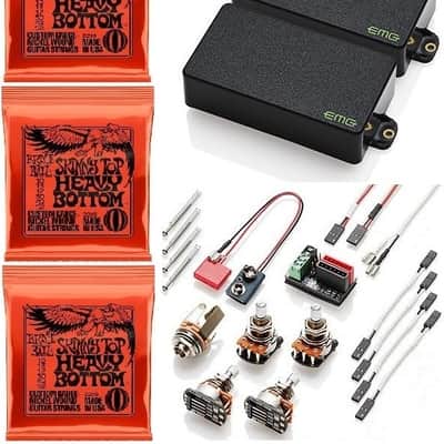 EMG KH-BB Set Kirk Hammett Bone Breaker Black Humbucker Short Pots (3 EB HEAVY BOTTOM 10-52 STRINGS) image 1