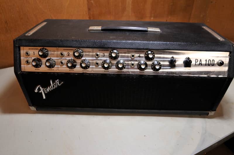 Fender PA-100 1976 Silverface Tube Amp head w/speaker columns image 1