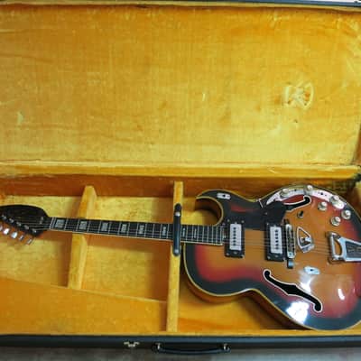 Vintage 1967 Vox Grand Prix Sunburst V286 Guitar Near Mint Very Clean Beautiful image 1