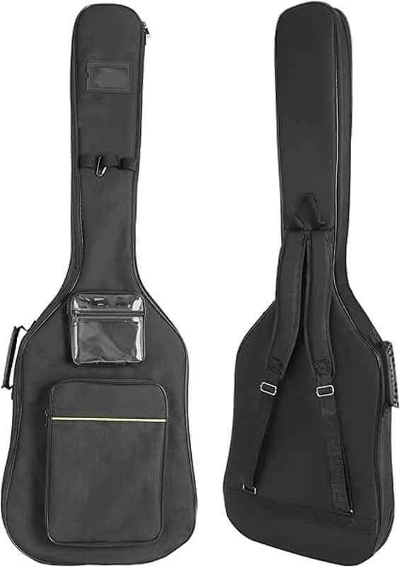 Bass Guitar Gig Bag & Electric Bass Guitar Case with Neck Fixed Strap, 0.35" Padding, Water-Resistant Oxford Fabric, Soft Guitar Backpack Case with Adjustable Shoulder Straps & Back Hanger Loop image 1