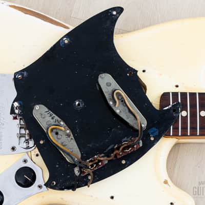 1965 Fender Mustang Vintage Offset Guitar Olympic White w/ Case image 19