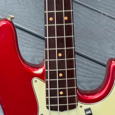 Fender Jazz Bass 1964 - a stunning January '64 Candy Apple Red Metallic example w/Green'gard & Clay Dots ! image 14
