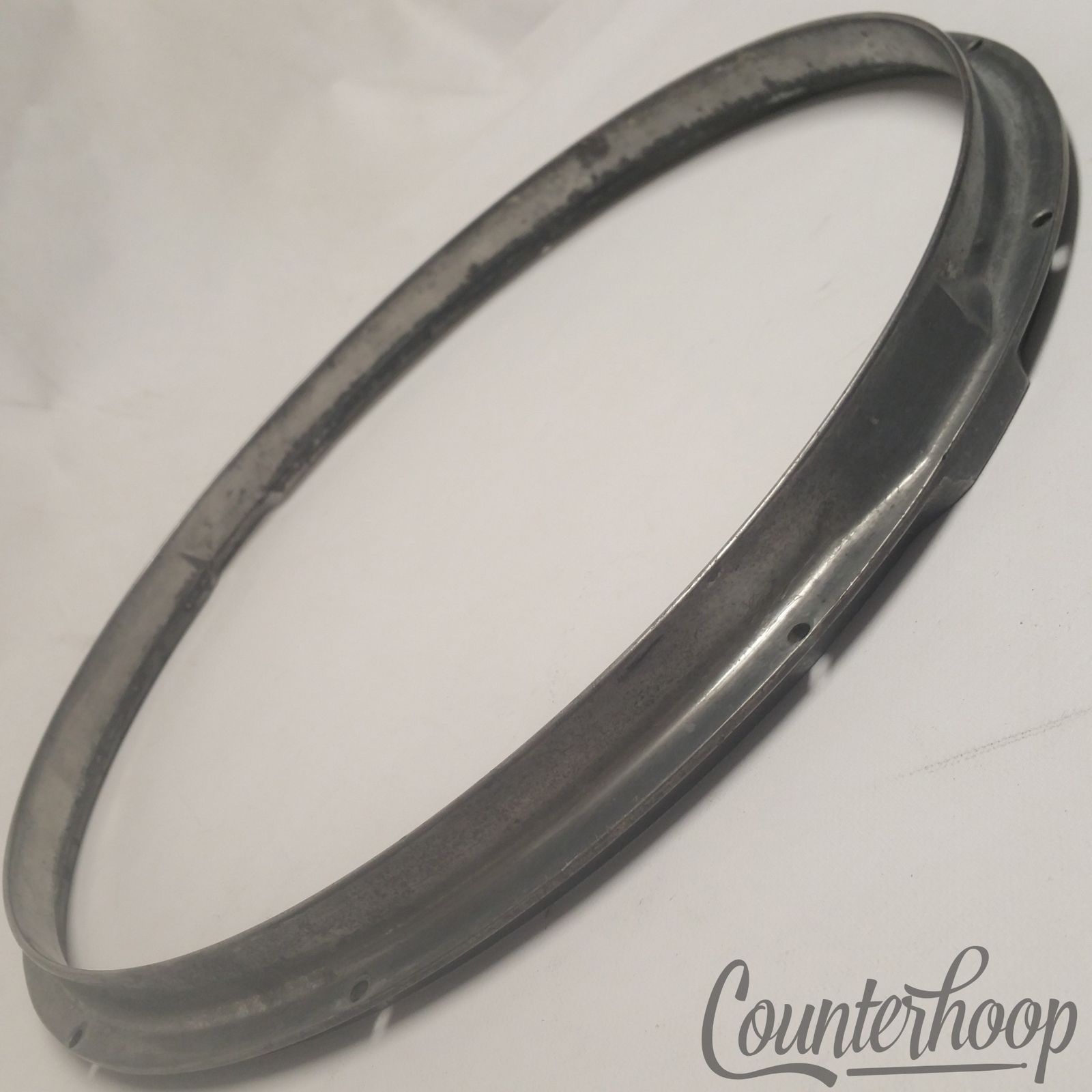 Geisler Snare Drum Resonant Rim 10Lug Cast Aluminum Vintage 20s Slingerland Hoop — main photograph