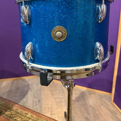 1960s Gretsch Progressive Jazz Outfit Blue Sparkle 20/12/14 w/ Matching 14x4 Snare image 7