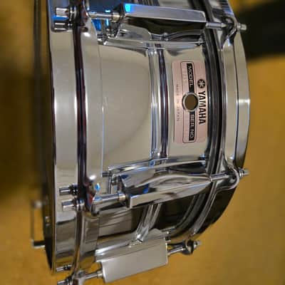 Yamaha SD-295 5.5x14" 10-Lug Steel Snare Drum 1980s - Chrome image 3