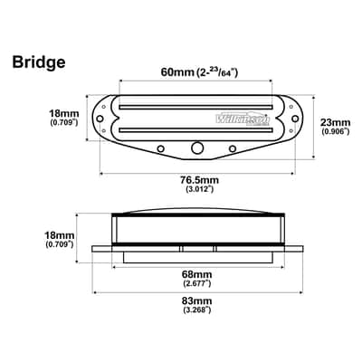 Wilkinson Middle Low Gauss Black Hot Rail Ceramic Single Coil Sized Humbucker Middle Pickup for Strat Electric Guitar image 6