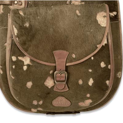 Harvest Leather Green Pony Hair Patch Bass Bag image 3