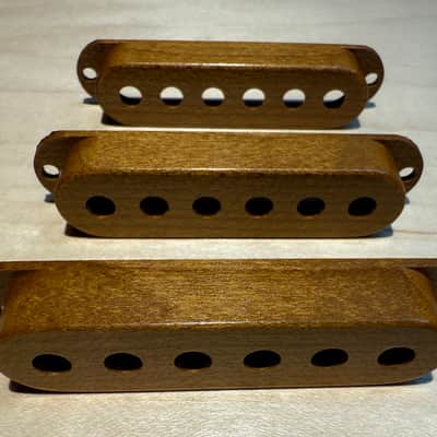 Strat single coil wood pickup cover set image 4