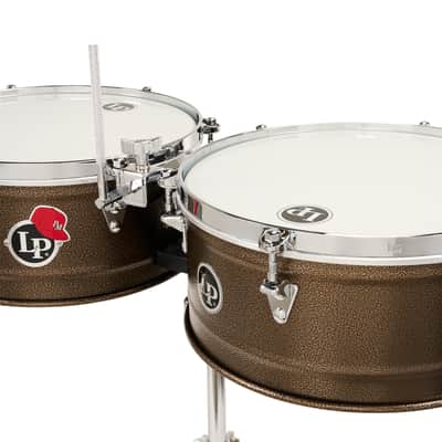 LP Latin Percussion LP1415-PM Pedrito 14″/15″ Dark Mocha Steel Timbales w/ Chrome-Plated Hardware image 4
