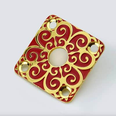 1 Piece Custom Square Curved Stainless Steel Jack Plate in Gold Red image 1