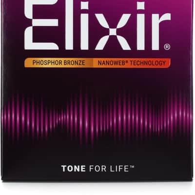 Elixir Strings 16002 Nanoweb Phosphor Bronze Acoustic Guitar Strings - .010-.047 Extra Light image 1