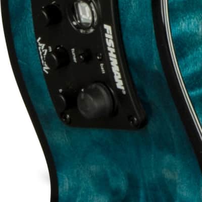 Lanikai QM-BLCET Quilted Maple Cutaway Acoustic-Electric Tenor Ukulele, Blue Stain image 4