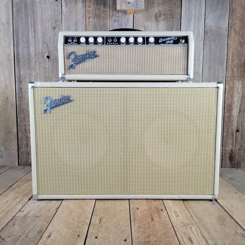 Fender Bassman 6G6-B Head & Cabinet 1962 2x12 Cabinet, Very Good - Blonde image 1