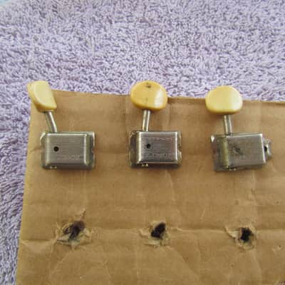 Fender Mustang Tuners Set Of 3  Mid 60's Double Line Kluson Mustang Duo Sonic Tuners  Real Vintage! image 1