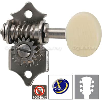NEW Gotoh SE700-M5 OPEN-GEAR Tuning Small Ivory Buttons 3x3 Tuners - X-NICKEL