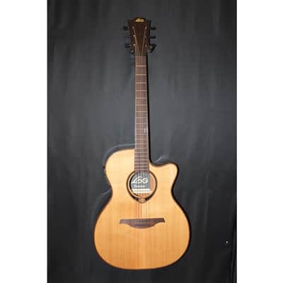 LAG Tramontane 118 Auditorium Cutaway Acoustic-Electric Natrual with Hybrid Case image 1