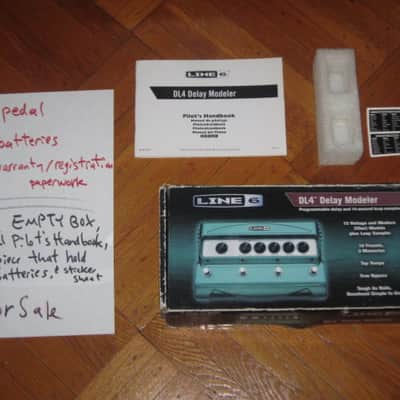 used with wear Line 6 EMPTY Cardboard Box for DL4 Delay Modeler + original Pilot's Handbook, sheet w/ 4 very small black stickers, & styrofoam battery holder (NO: pedal / batteries) mid 2000s - mid 2010s (not for MkII ver) image 1
