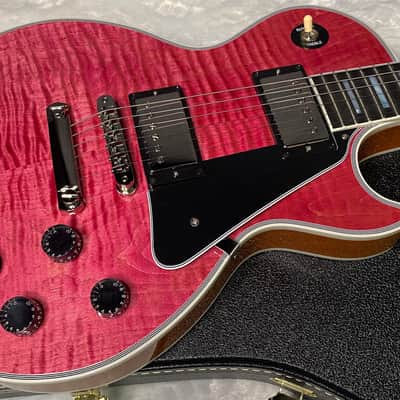 NEW! Gibson Dealer Select Custom Shop Les Paul Custom AAA Super Curly Figured Top - Transparent Pink - Authorized Dealer - WOW! 8.8 lbs - G07451 image 6