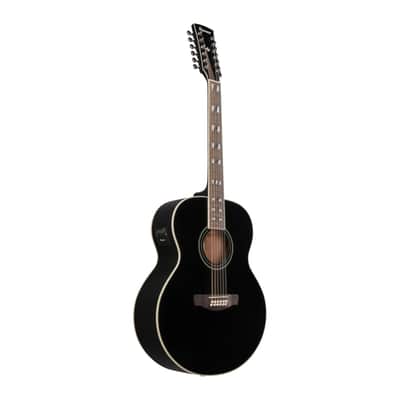 Ibanez AJ7012M1E Black High Gloss Acoustic Electric Guitar image 4