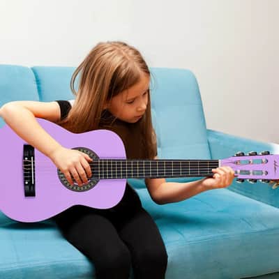 ADM Beginner Acoustic Classical Guitar 30 Inch Nylon Strings Wooden Guitar Bundle Kit for Kid Boy Girl Student Youth Guitarra Online Lessons with Gig Bag image 8