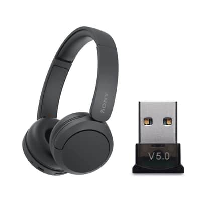 Sony WH-CH520 Compact Easy Carrying Wireless Bluetooth On-Ear Headphones with Mic and USB Bluetooth Dongle Adapter Bundle image 1